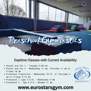 available day time classes at euro stars gymnastics