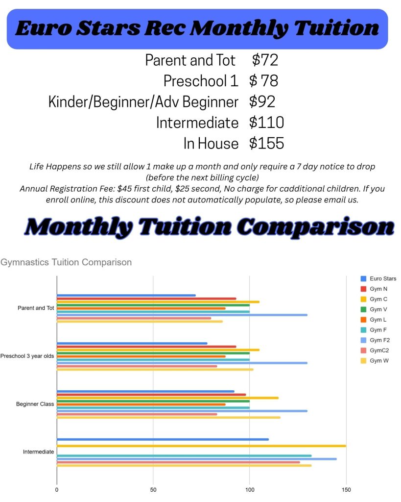 Euro Stars gymnastics tuition information